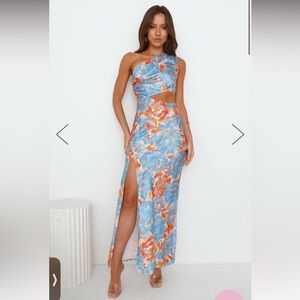 Hello Molly Blue and Orange Floral Dress